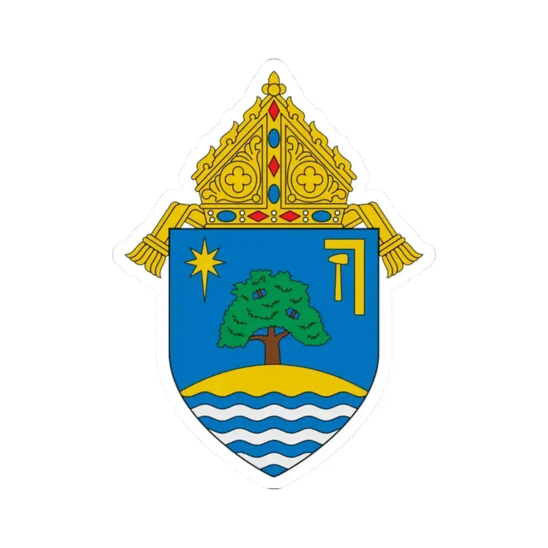 Diocese of Oakland - STICKER Vinyl Kiss-Cut Decal 2 Inch White - The Sticker Space