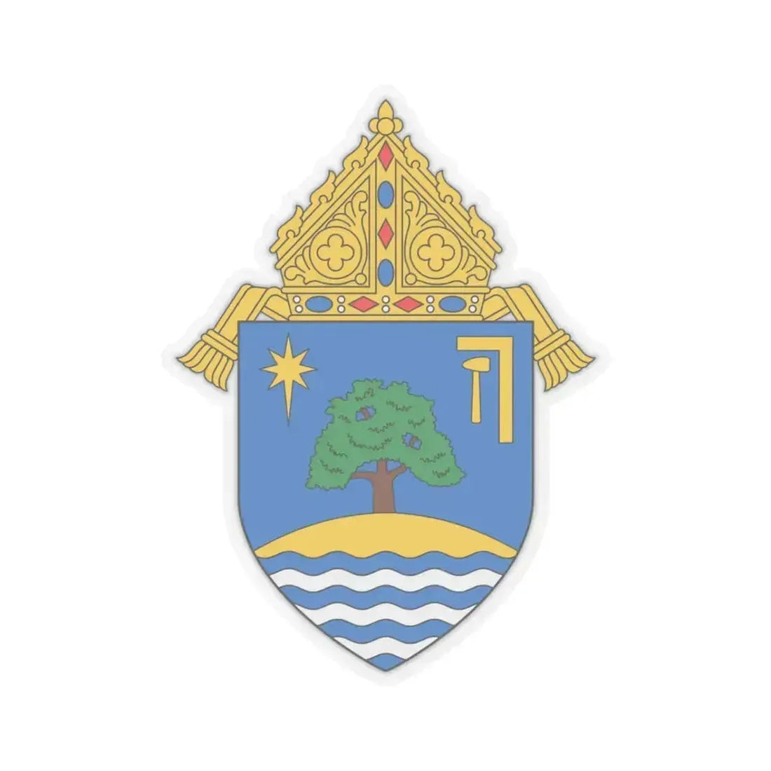 Diocese of Oakland - STICKER Vinyl Kiss-Cut Decal 3 Inch Transparent - The Sticker Space