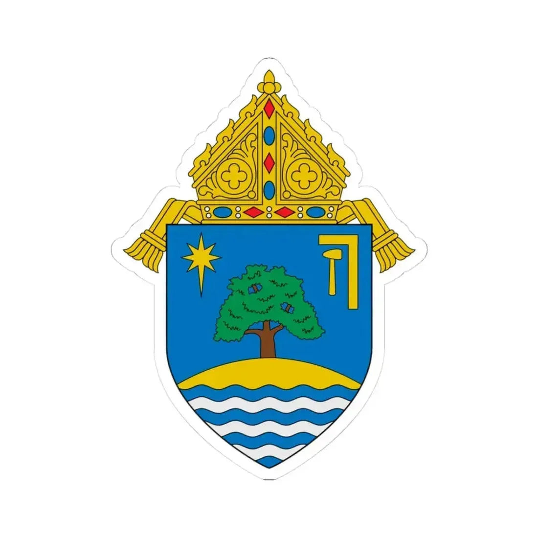 Diocese of Oakland - STICKER Vinyl Kiss-Cut Decal 3 Inch White - The Sticker Space