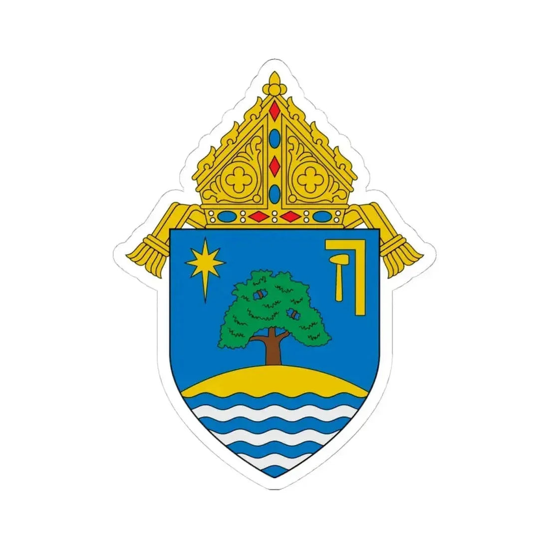 Diocese of Oakland - STICKER Vinyl Kiss-Cut Decal 4 Inch White - The Sticker Space