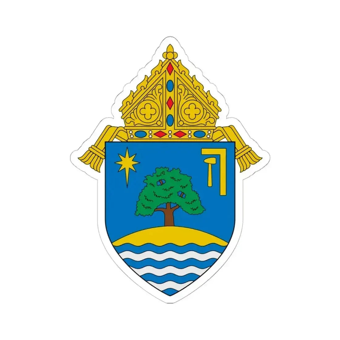 Diocese of Oakland - STICKER Vinyl Kiss-Cut Decal 6 Inch White - The Sticker Space