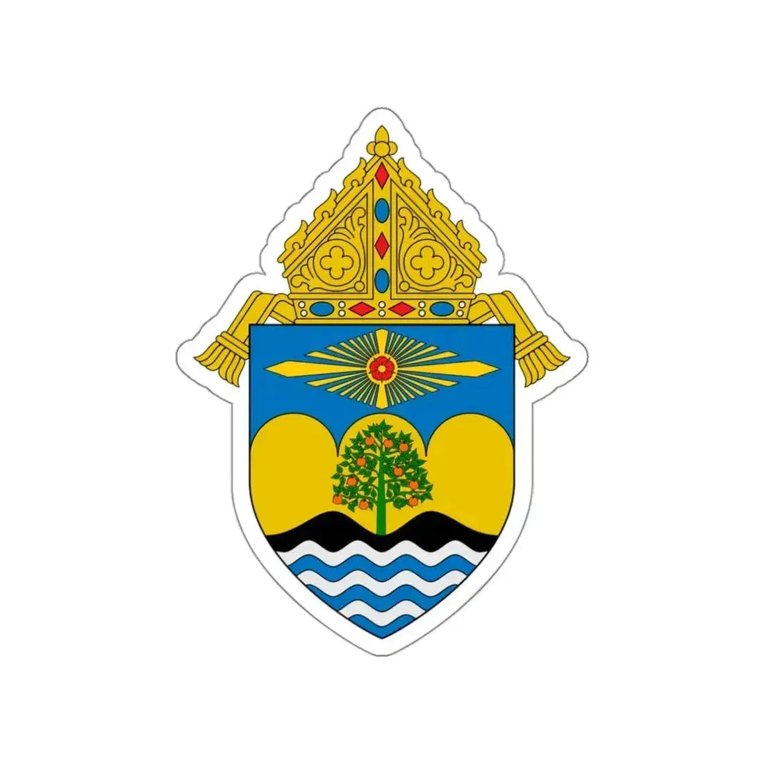 Diocese of Orange - STICKER Vinyl Die-Cut Decal White Die-Cut 3 Inch - The Sticker Space