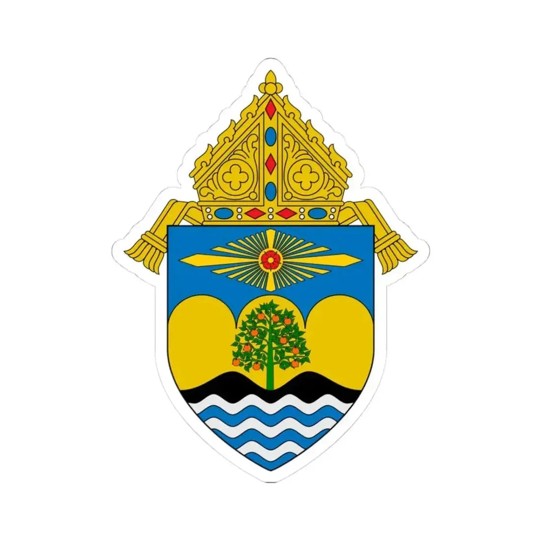 Diocese of Orange - STICKER Vinyl Kiss-Cut Decal 3 Inch White - The Sticker Space