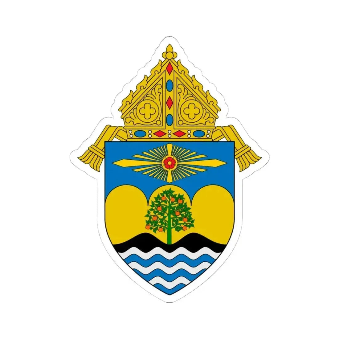 Diocese of Orange - STICKER Vinyl Kiss-Cut Decal 4 Inch White - The Sticker Space