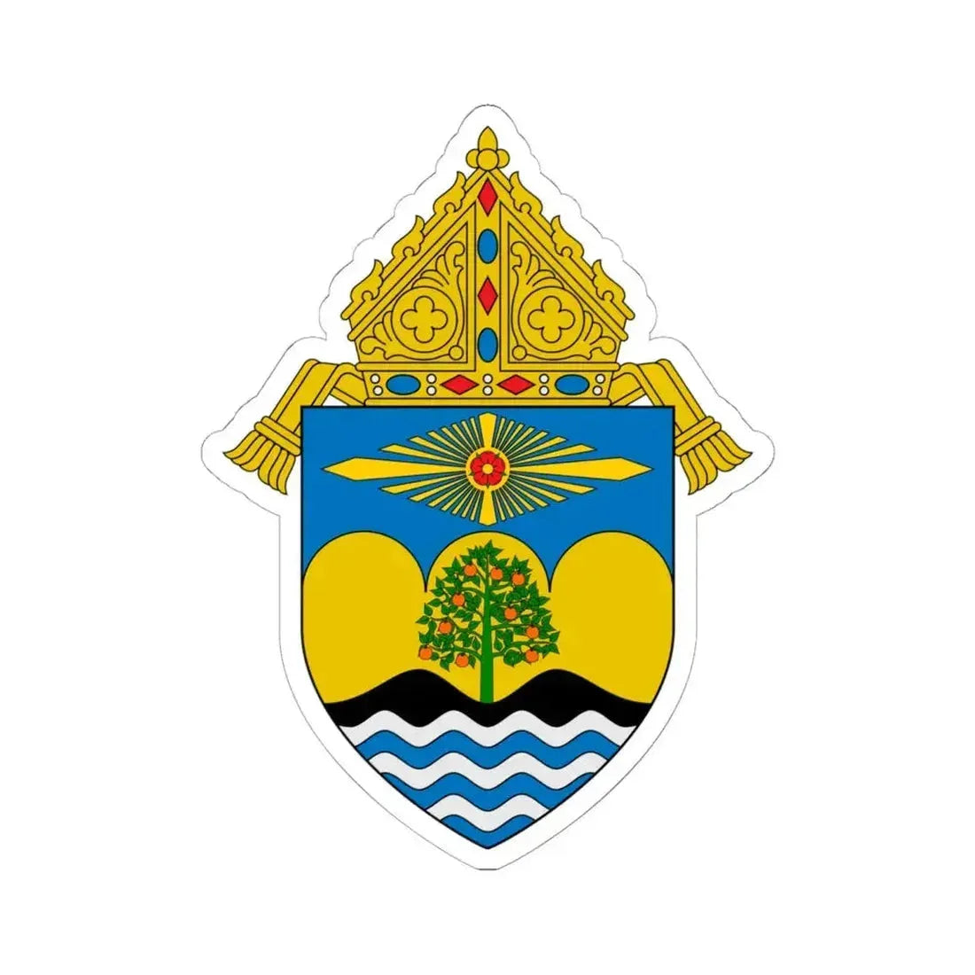 Diocese of Orange - STICKER Vinyl Kiss-Cut Decal 6 Inch White - The Sticker Space