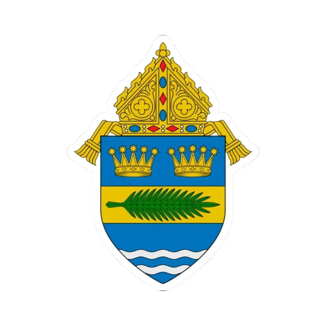Diocese of Palm Beach - STICKER Vinyl Kiss-Cut Decal 2 Inch White - The Sticker Space