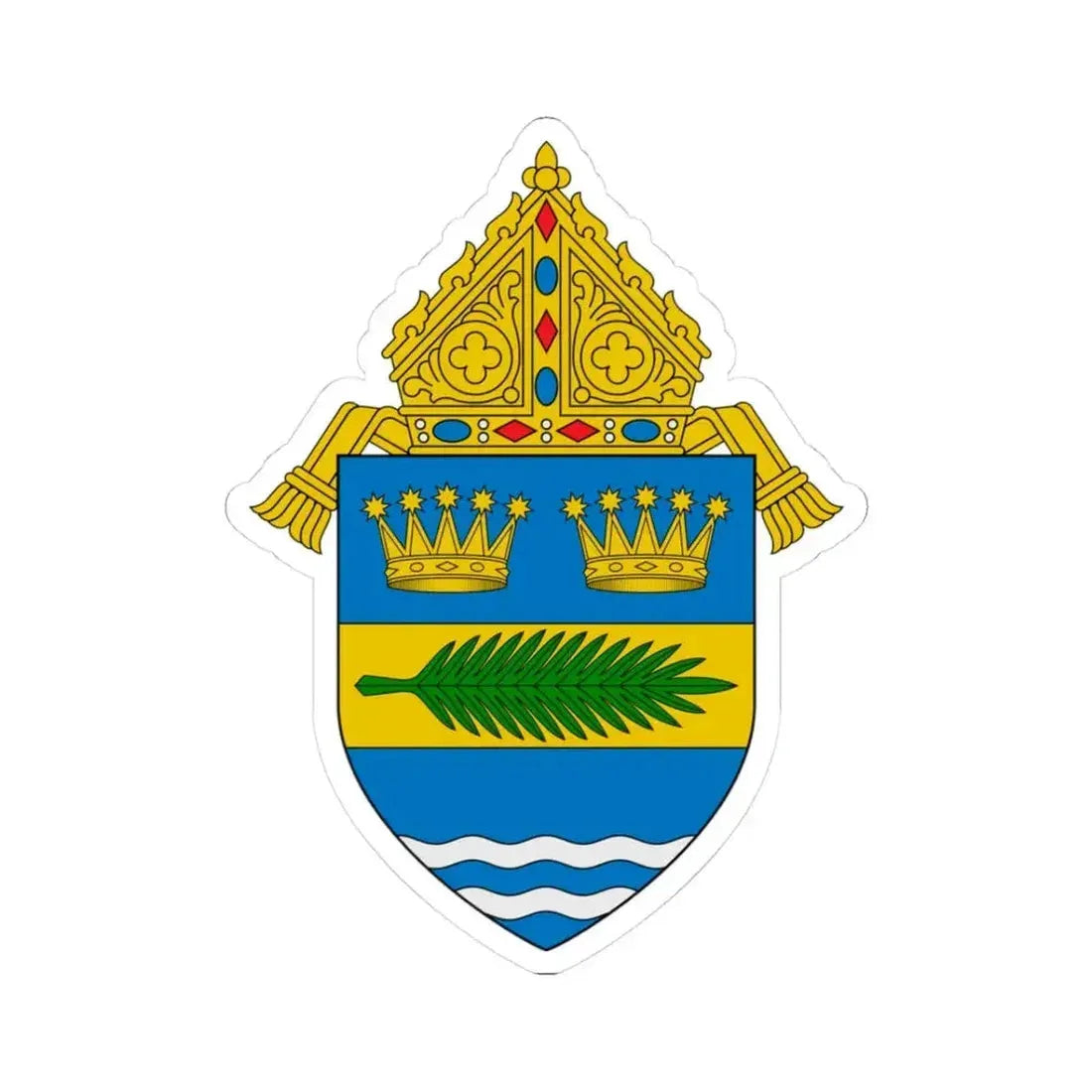 Diocese of Palm Beach - STICKER Vinyl Kiss-Cut Decal 3 Inch White - The Sticker Space