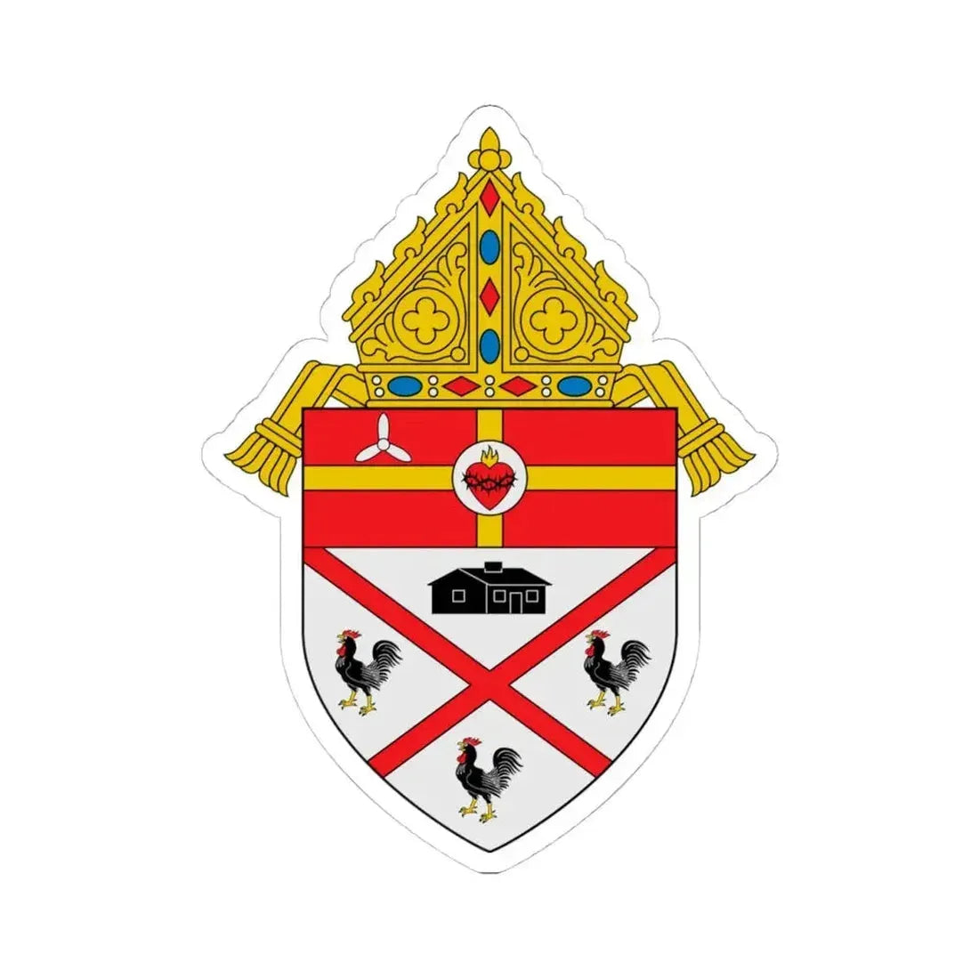 Diocese of Pensacola Tallahassee - STICKER Vinyl Kiss-Cut Decal 4 Inch White - The Sticker Space