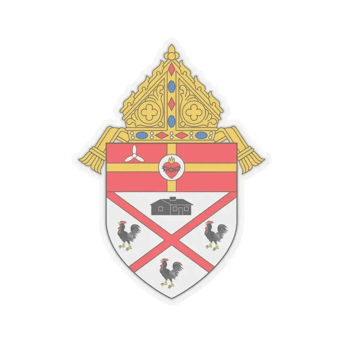 Diocese of Pensacola Tallahassee - STICKER Vinyl Kiss-Cut Decal 6 Inch Transparent - The Sticker Space