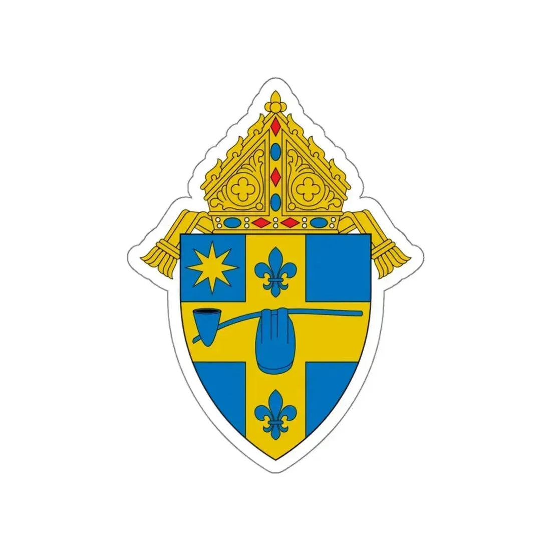 Diocese of Peoria - STICKER Vinyl Die-Cut Decal White Die-Cut 5 Inch - The Sticker Space