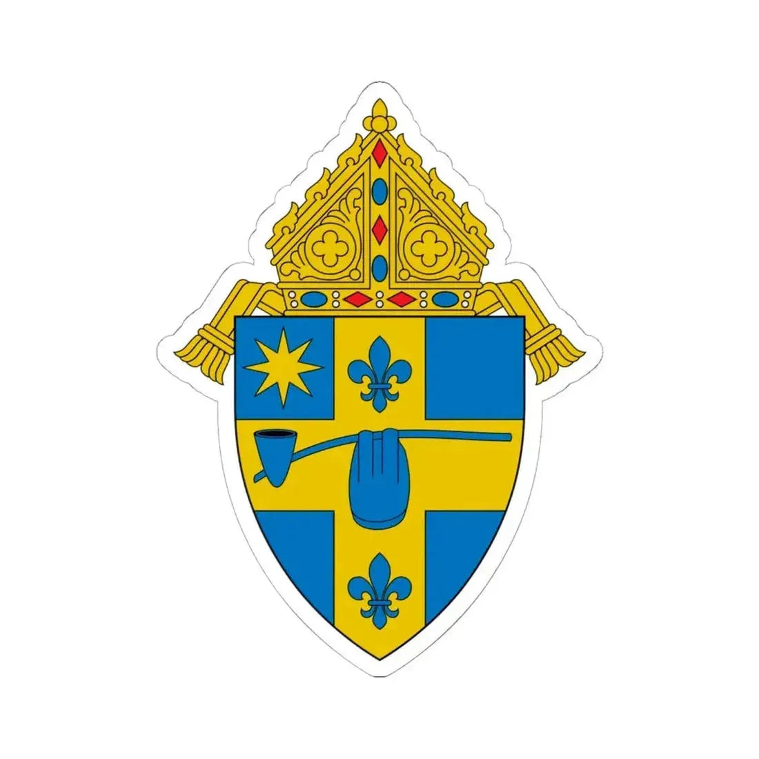 Diocese of Peoria - STICKER Vinyl Kiss-Cut Decal 6 Inch White - The Sticker Space