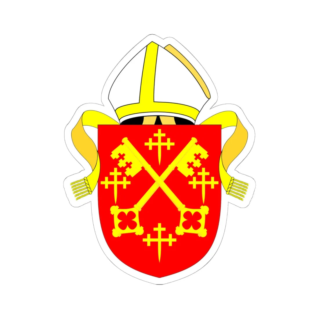 Diocese of Peterborough arms (England) (Coat of Arms) STICKER Vinyl Kiss-Cut Decal 6 Inch White - The Sticker Space
