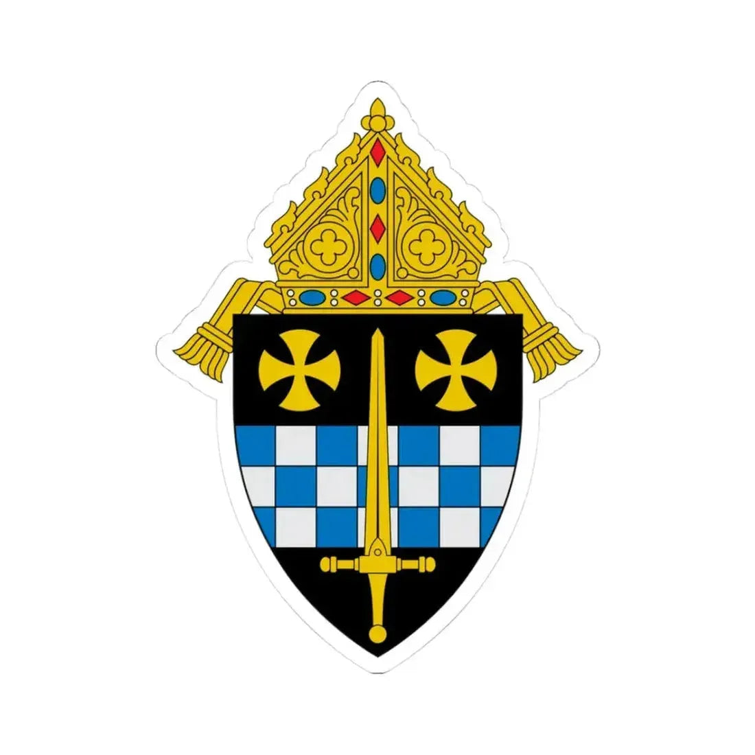 Diocese of Pittsburgh - STICKER Vinyl Kiss-Cut Decal 3 Inch White - The Sticker Space
