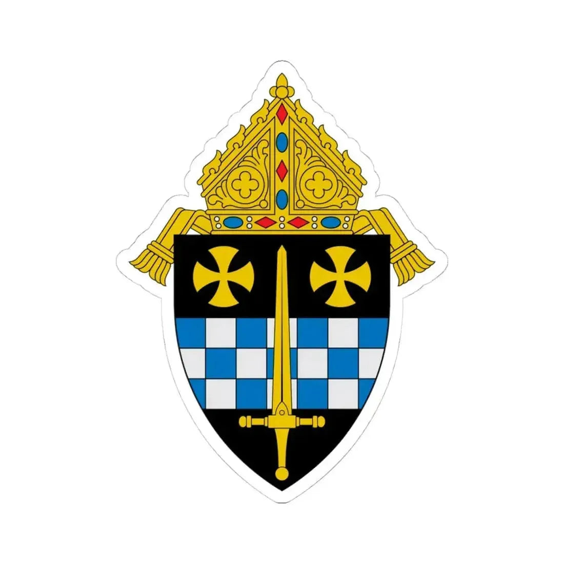 Diocese of Pittsburgh - STICKER Vinyl Kiss-Cut Decal 4 Inch White - The Sticker Space