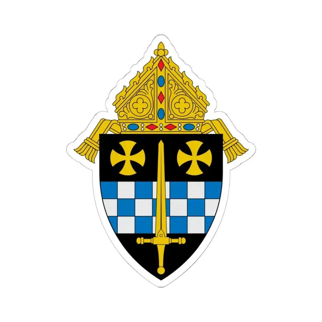 Diocese of Pittsburgh - STICKER Vinyl Kiss-Cut Decal 6 Inch White - The Sticker Space