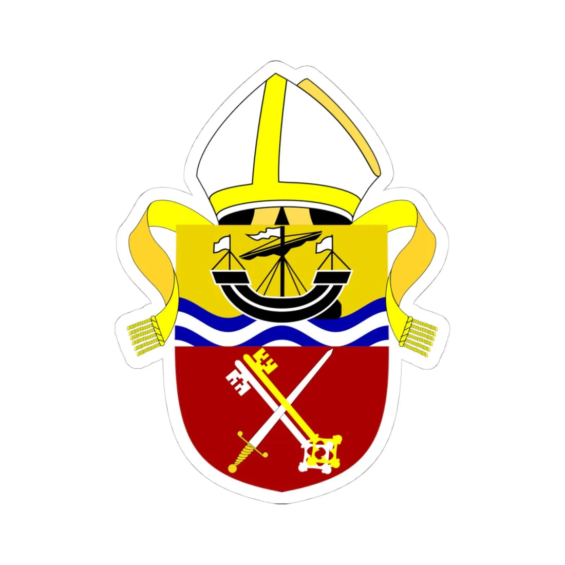 Diocese of Portsmouth arms (England) (Coat of Arms) STICKER Vinyl Kiss-Cut Decal 4 Inch White - The Sticker Space