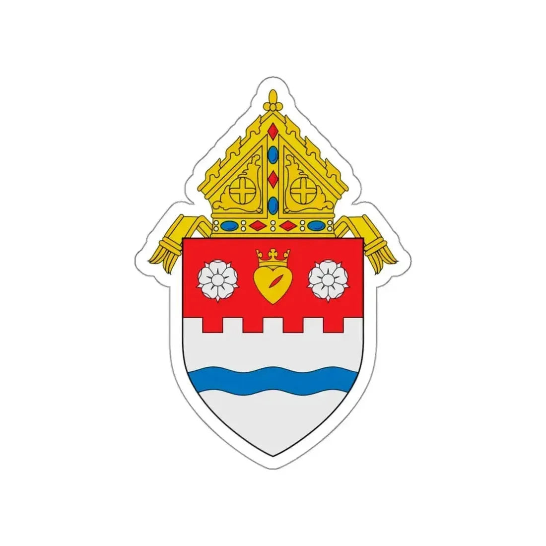 Diocese of Pueblo - STICKER Vinyl Die-Cut Decal White Die-Cut 3 Inch - The Sticker Space