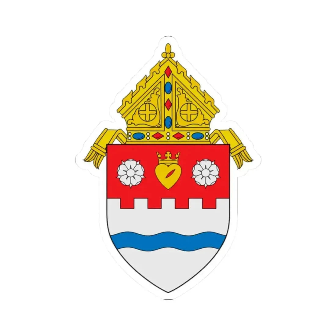 Diocese of Pueblo - STICKER Vinyl Kiss-Cut Decal 2 Inch White - The Sticker Space