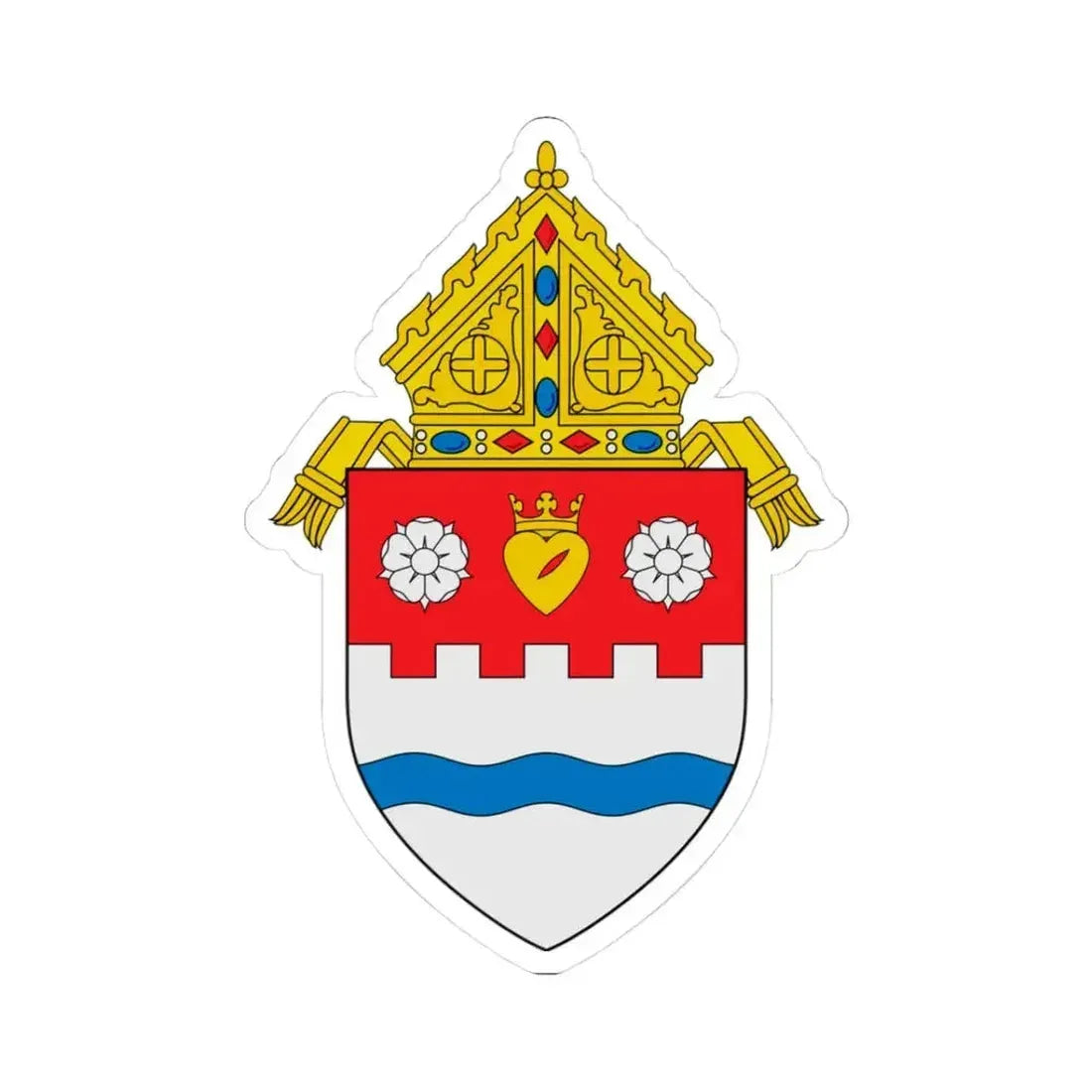 Diocese of Pueblo - STICKER Vinyl Kiss-Cut Decal 3 Inch White - The Sticker Space