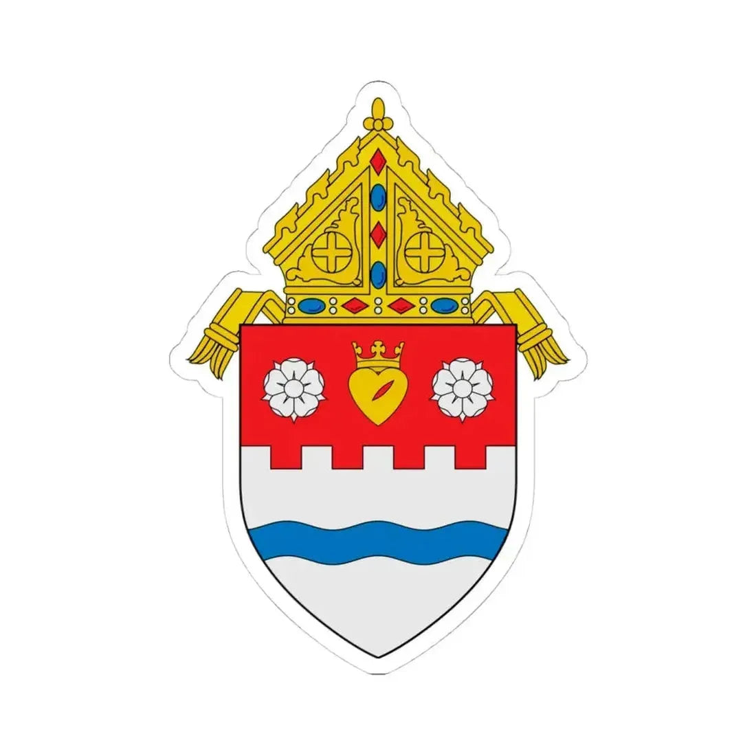 Diocese of Pueblo - STICKER Vinyl Kiss-Cut Decal 4 Inch White - The Sticker Space