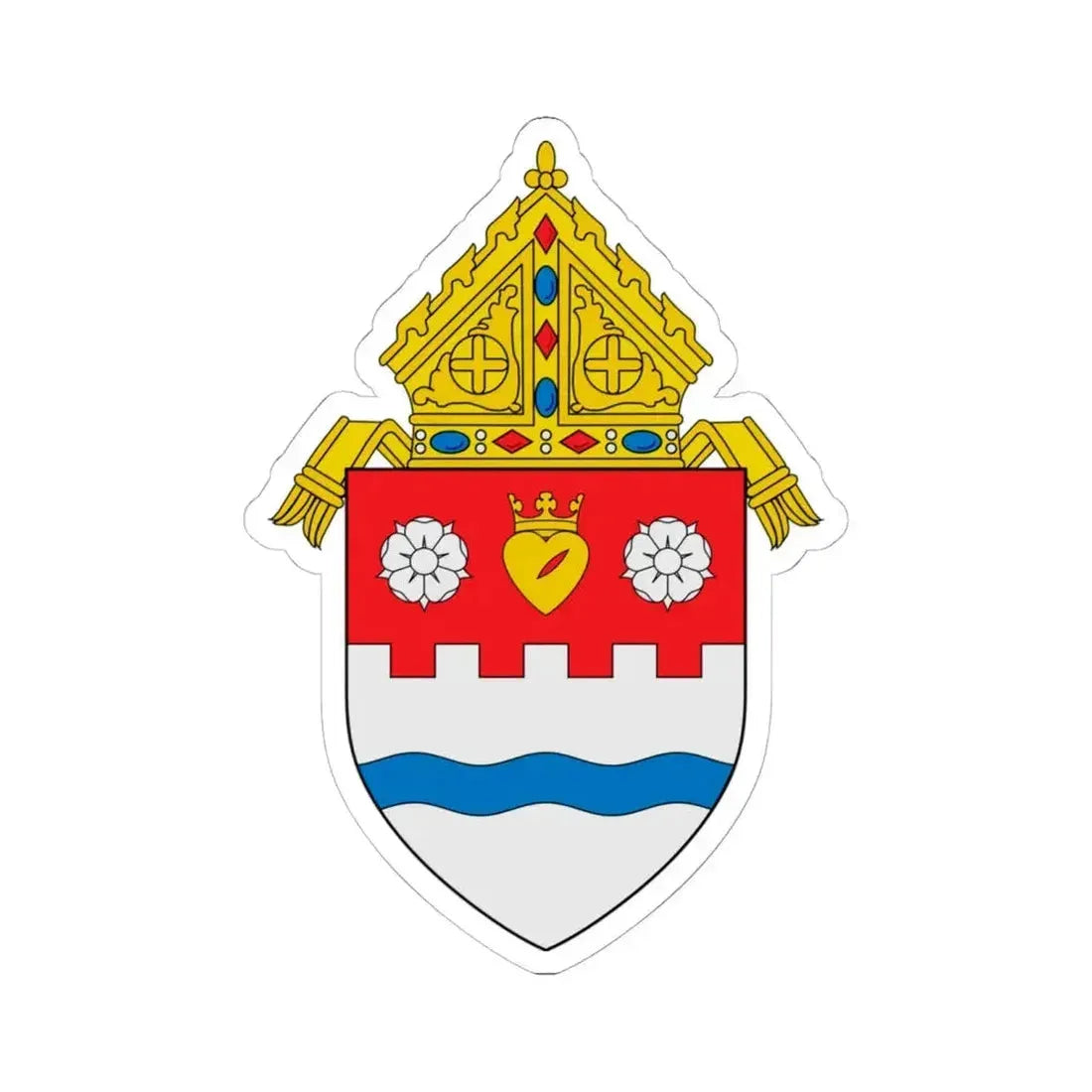 Diocese of Pueblo - STICKER Vinyl Kiss-Cut Decal 6 Inch White - The Sticker Space