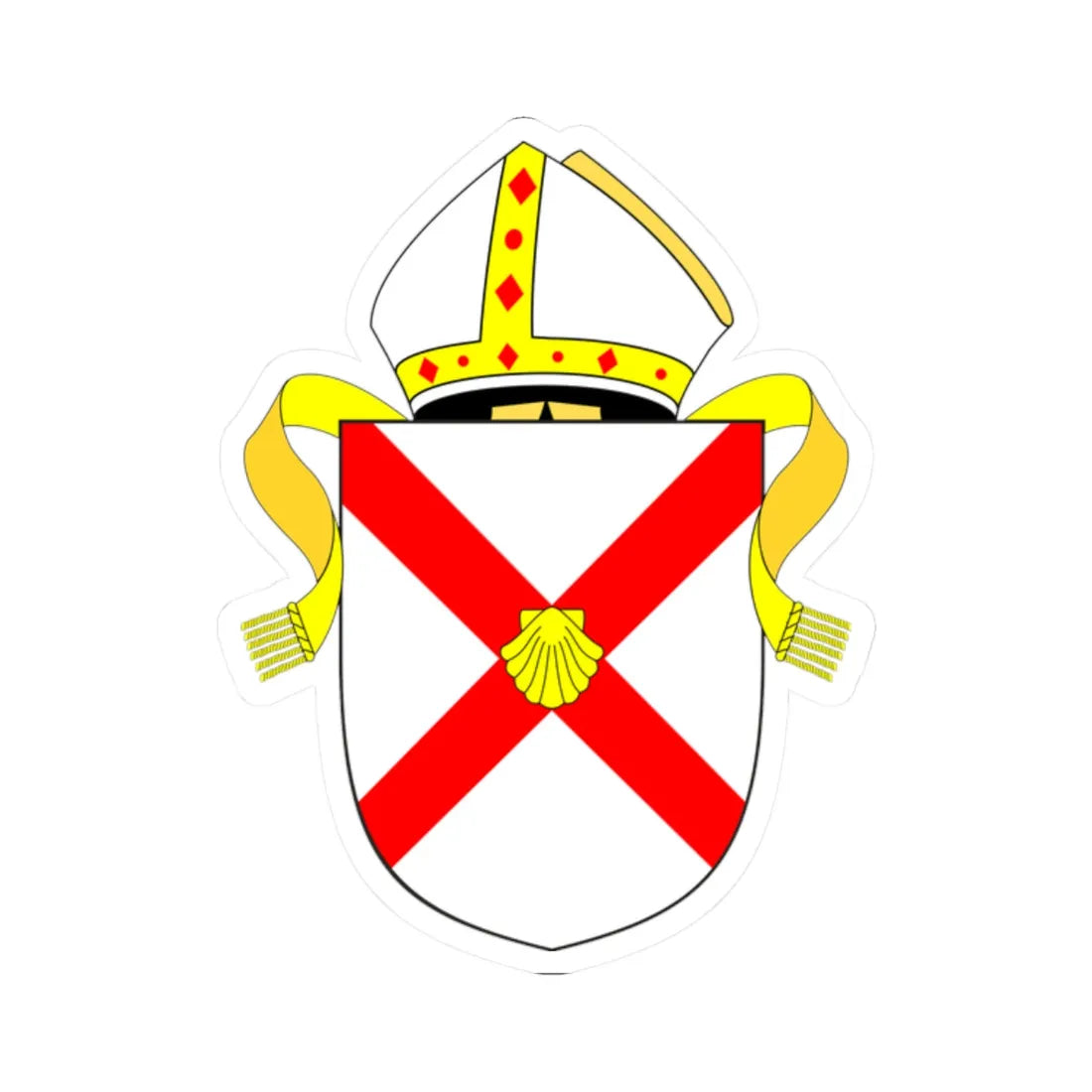 Diocese of Rochester arms (England) (Coat of Arms) STICKER Vinyl Kiss-Cut Decal 2 Inch White - The Sticker Space