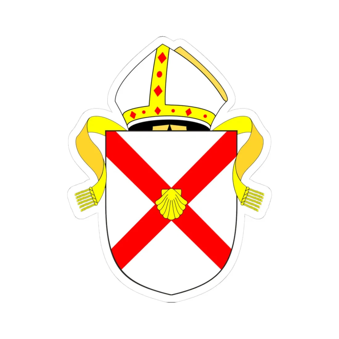 Diocese of Rochester arms (England) (Coat of Arms) STICKER Vinyl Kiss-Cut Decal 3 Inch White - The Sticker Space