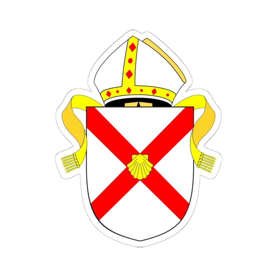 Diocese of Rochester arms (England) (Coat of Arms) STICKER Vinyl Kiss-Cut Decal 6 Inch White - The Sticker Space