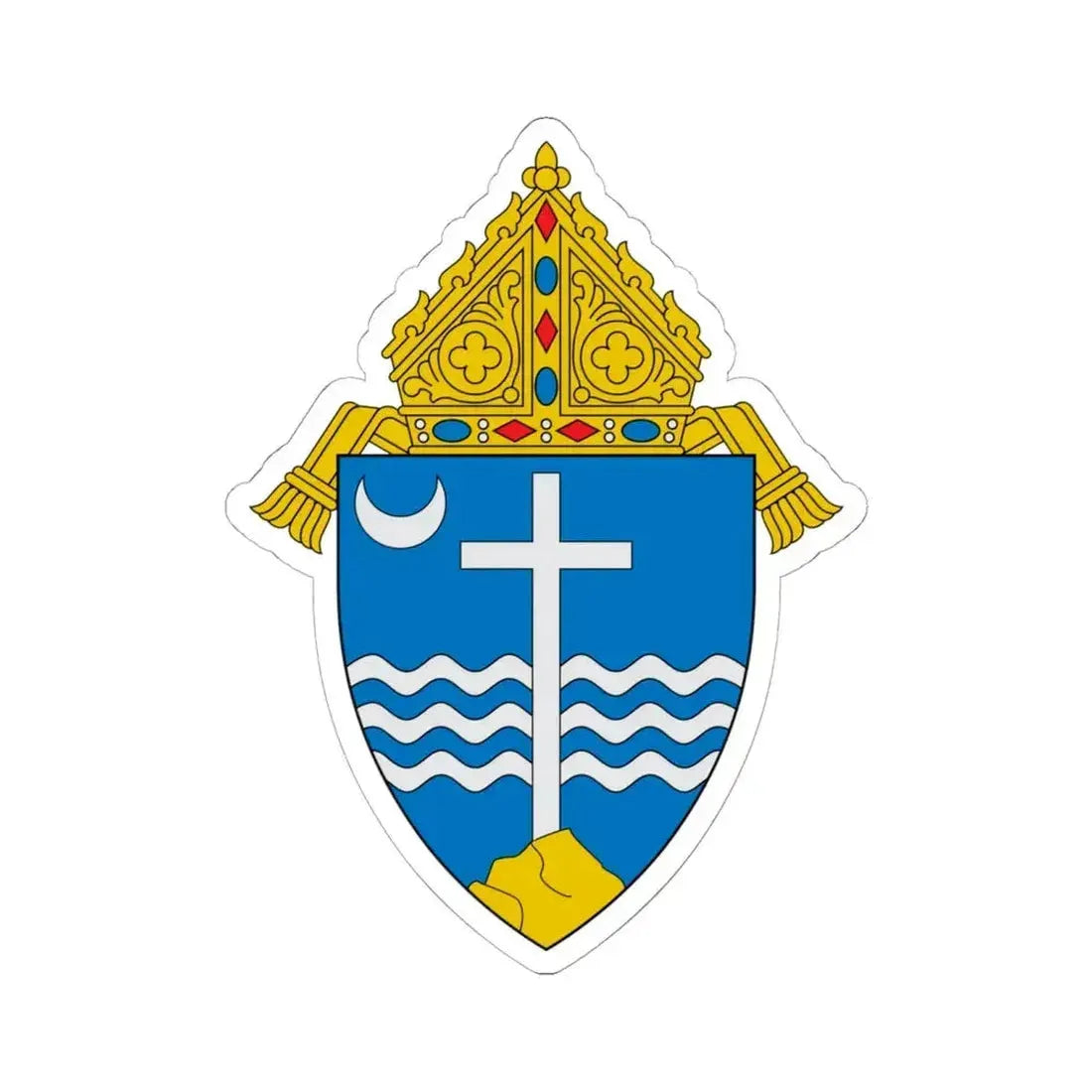Diocese of Rockford - STICKER Vinyl Kiss-Cut Decal 6 Inch White - The Sticker Space