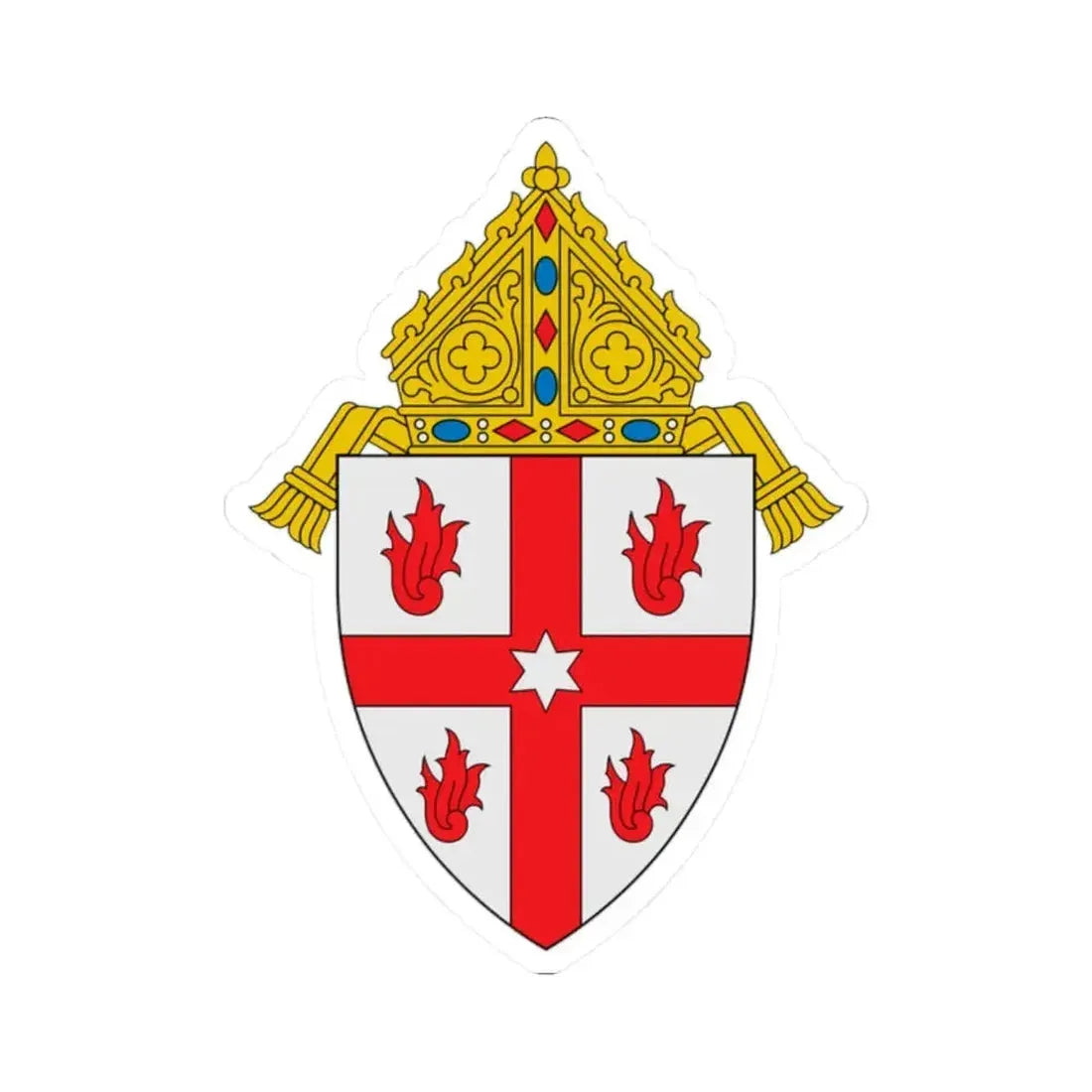 Diocese of Saginaw - STICKER Vinyl Kiss-Cut Decal 2 Inch White - The Sticker Space