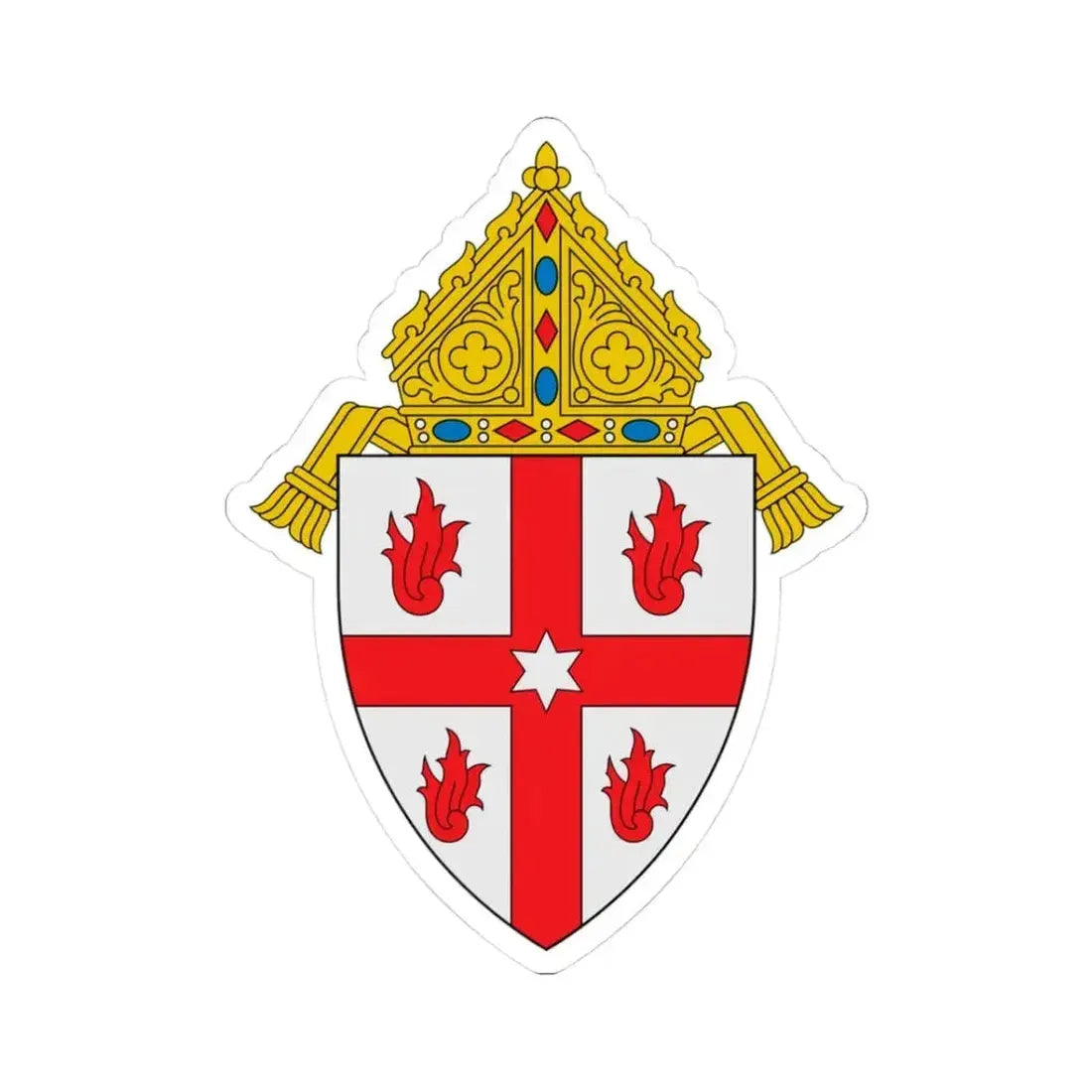 Diocese of Saginaw - STICKER Vinyl Kiss-Cut Decal 3 Inch White - The Sticker Space
