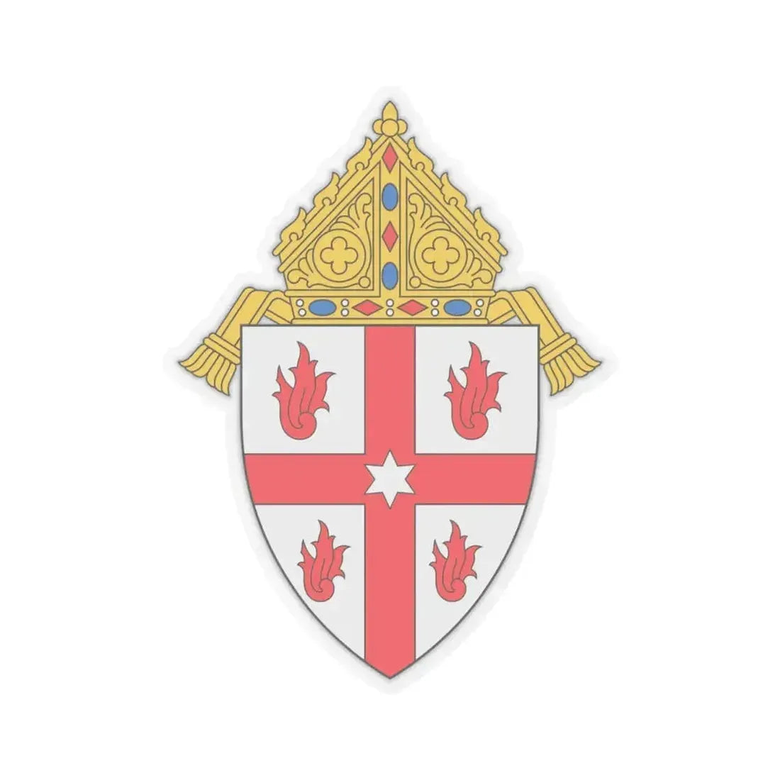 Diocese of Saginaw - STICKER Vinyl Kiss-Cut Decal 4 Inch Transparent - The Sticker Space