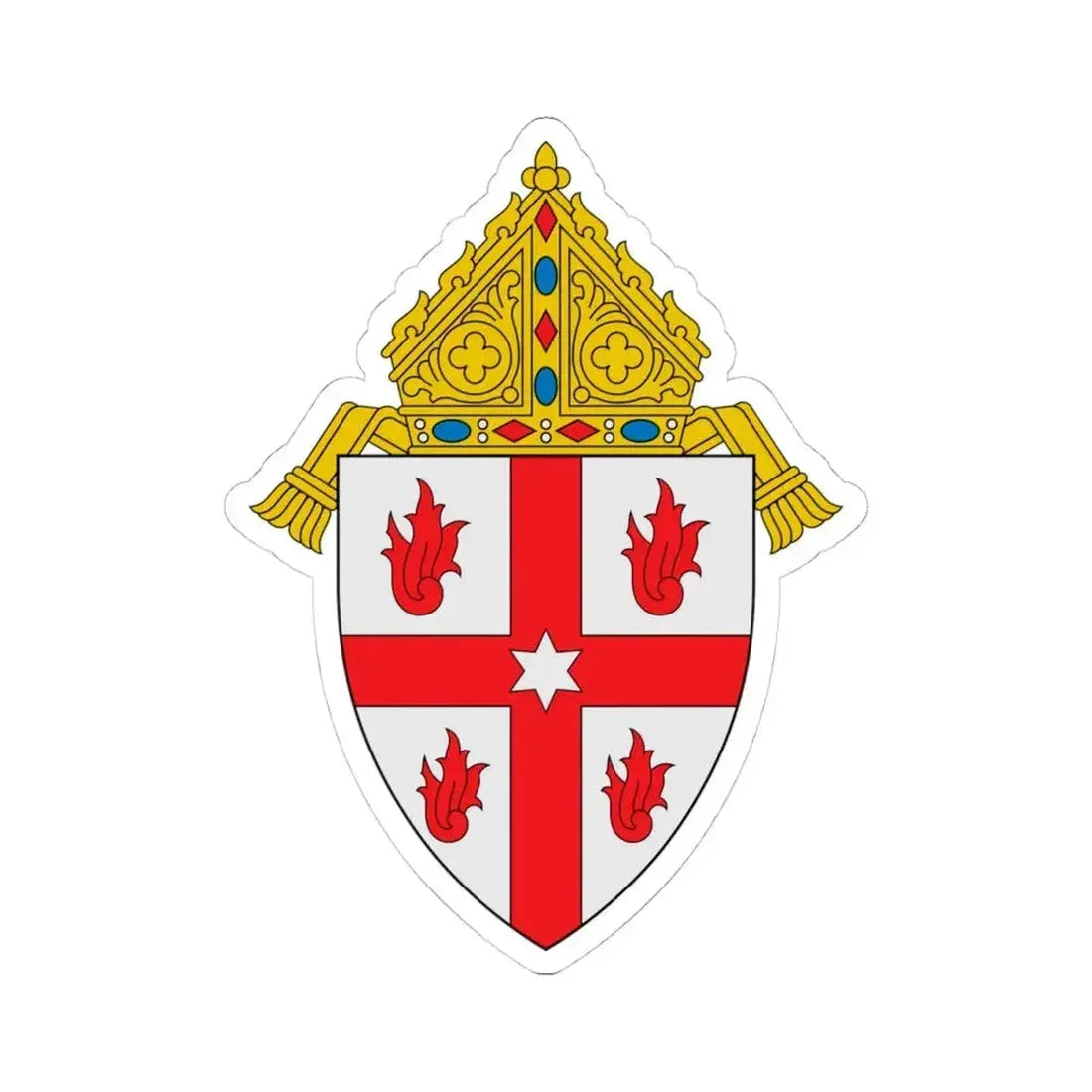 Diocese of Saginaw - STICKER Vinyl Kiss-Cut Decal 4 Inch White - The Sticker Space