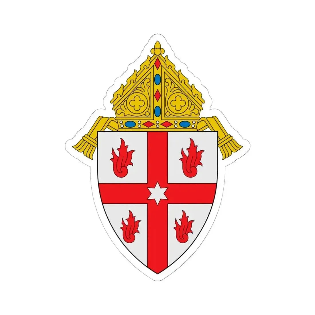 Diocese of Saginaw - STICKER Vinyl Kiss-Cut Decal 6 Inch White - The Sticker Space