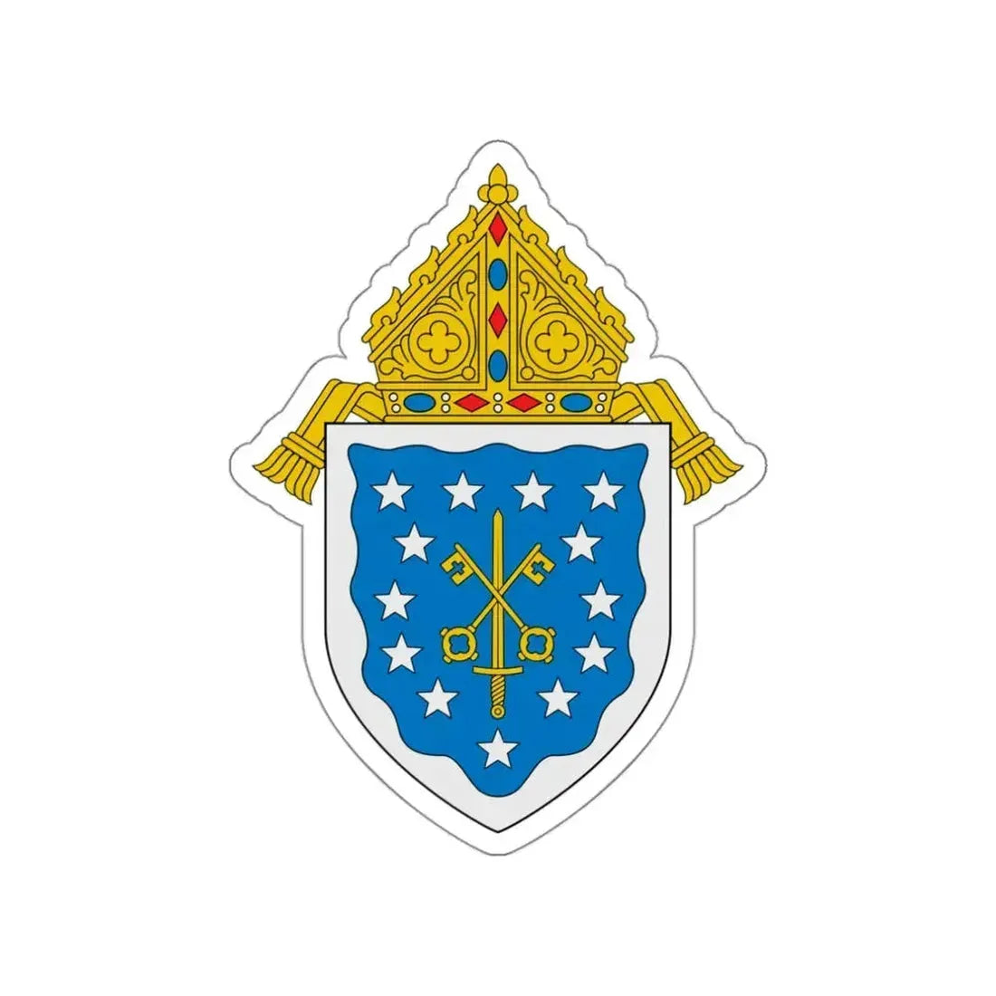 Diocese of Saint Thomas - STICKER Vinyl Die-Cut Decal White Die-Cut 3 Inch - The Sticker Space