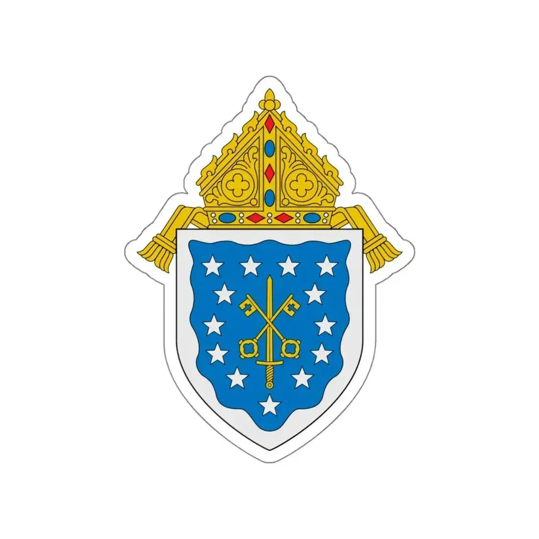 Diocese of Saint Thomas - STICKER Vinyl Die-Cut Decal White Die-Cut 4 Inch - The Sticker Space