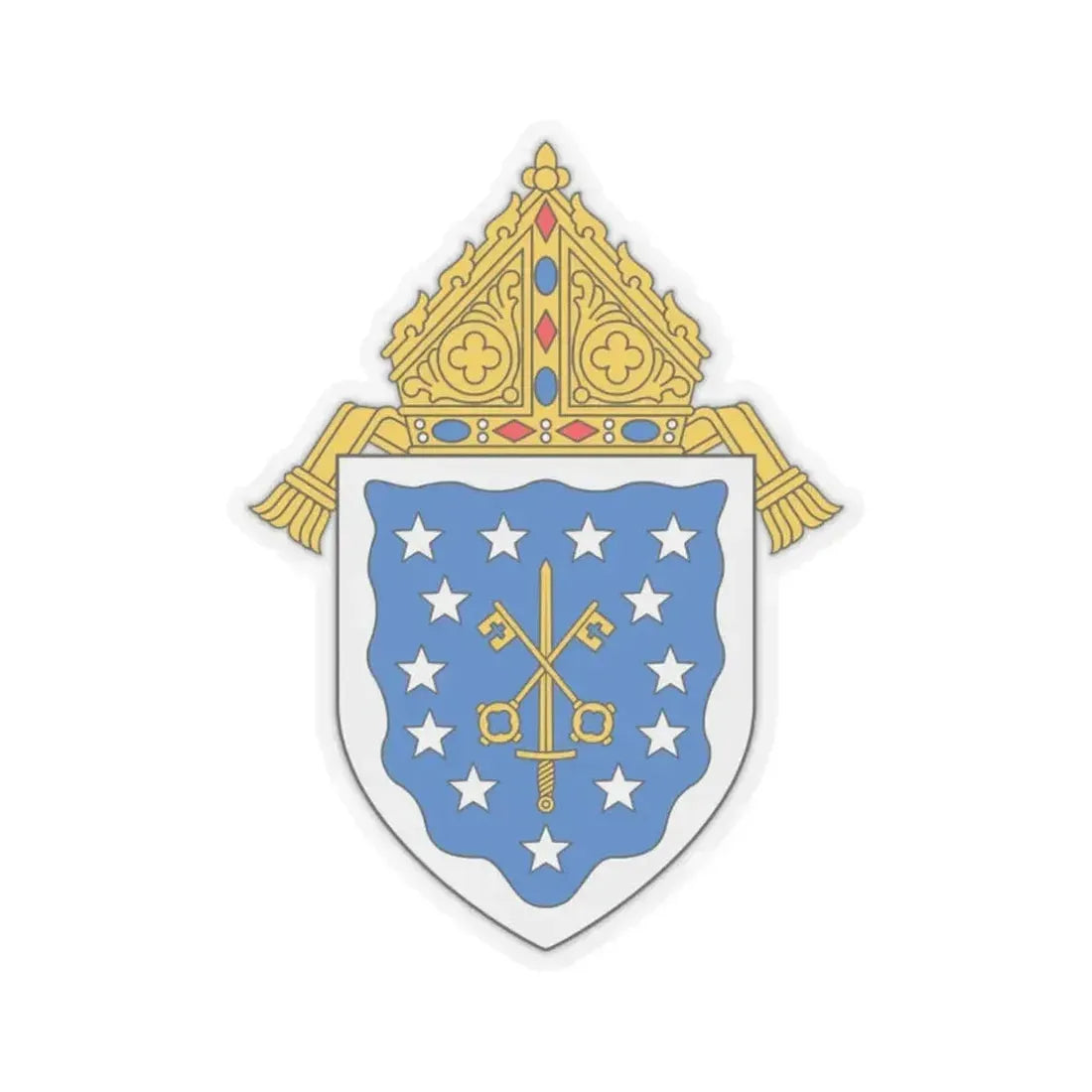 Diocese of Saint Thomas - STICKER Vinyl Kiss-Cut Decal 2 Inch Transparent - The Sticker Space