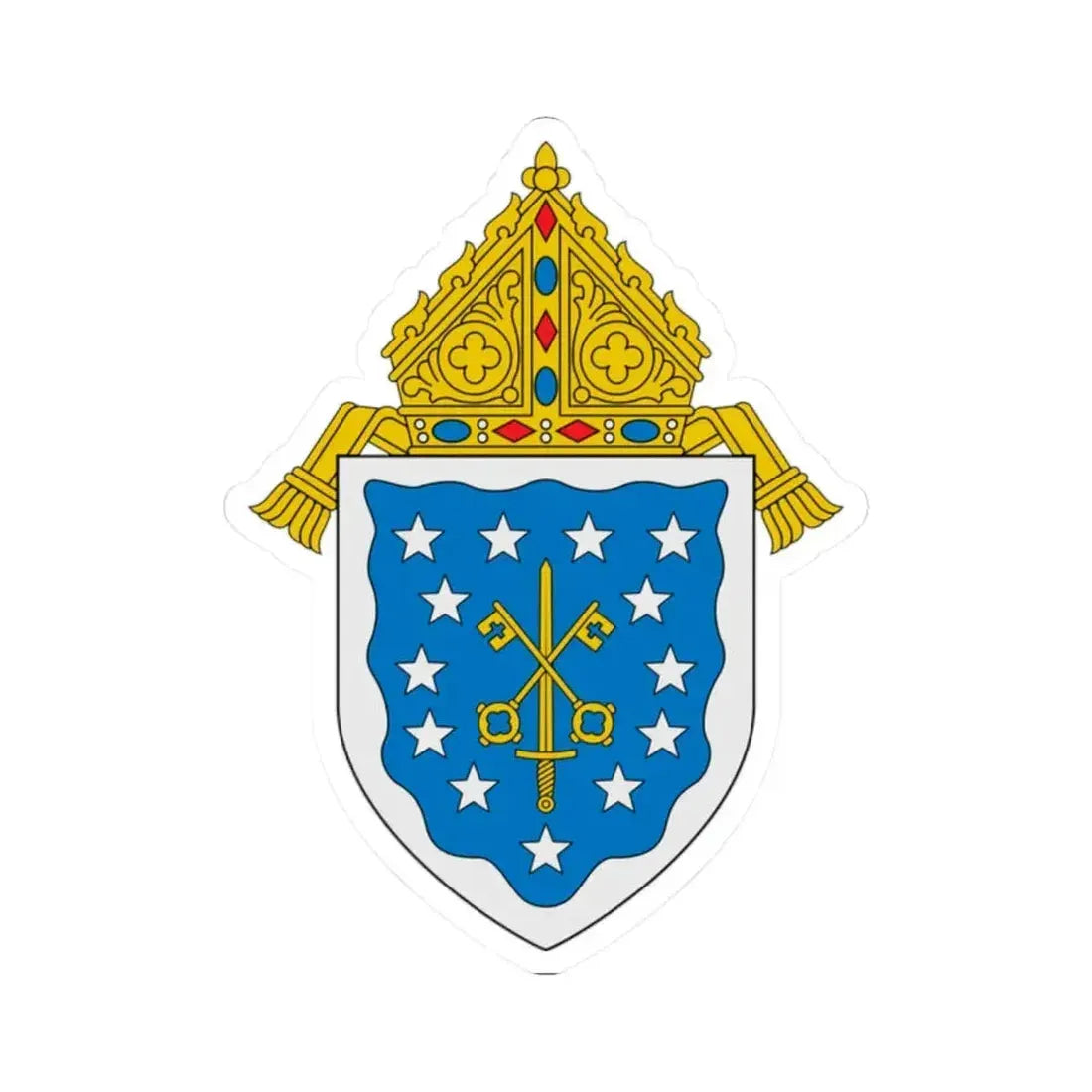 Diocese of Saint Thomas - STICKER Vinyl Kiss-Cut Decal 2 Inch White - The Sticker Space