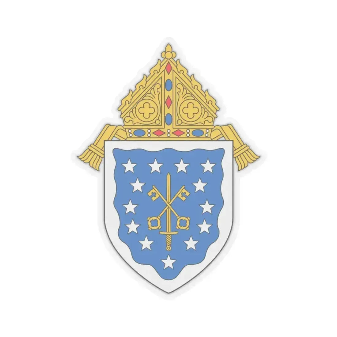 Diocese of Saint Thomas - STICKER Vinyl Kiss-Cut Decal 3 Inch Transparent - The Sticker Space