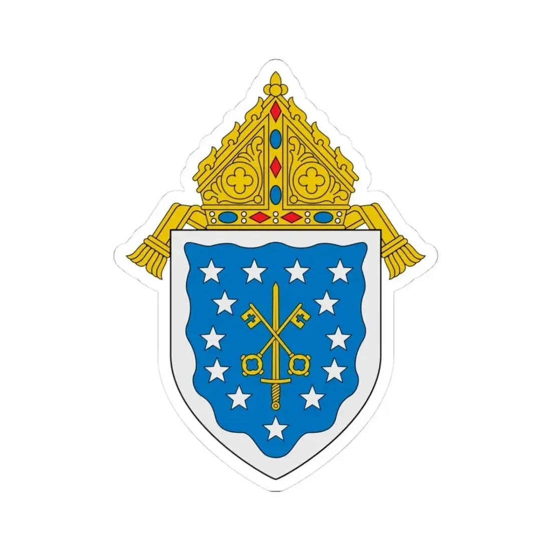 Diocese of Saint Thomas - STICKER Vinyl Kiss-Cut Decal 3 Inch White - The Sticker Space