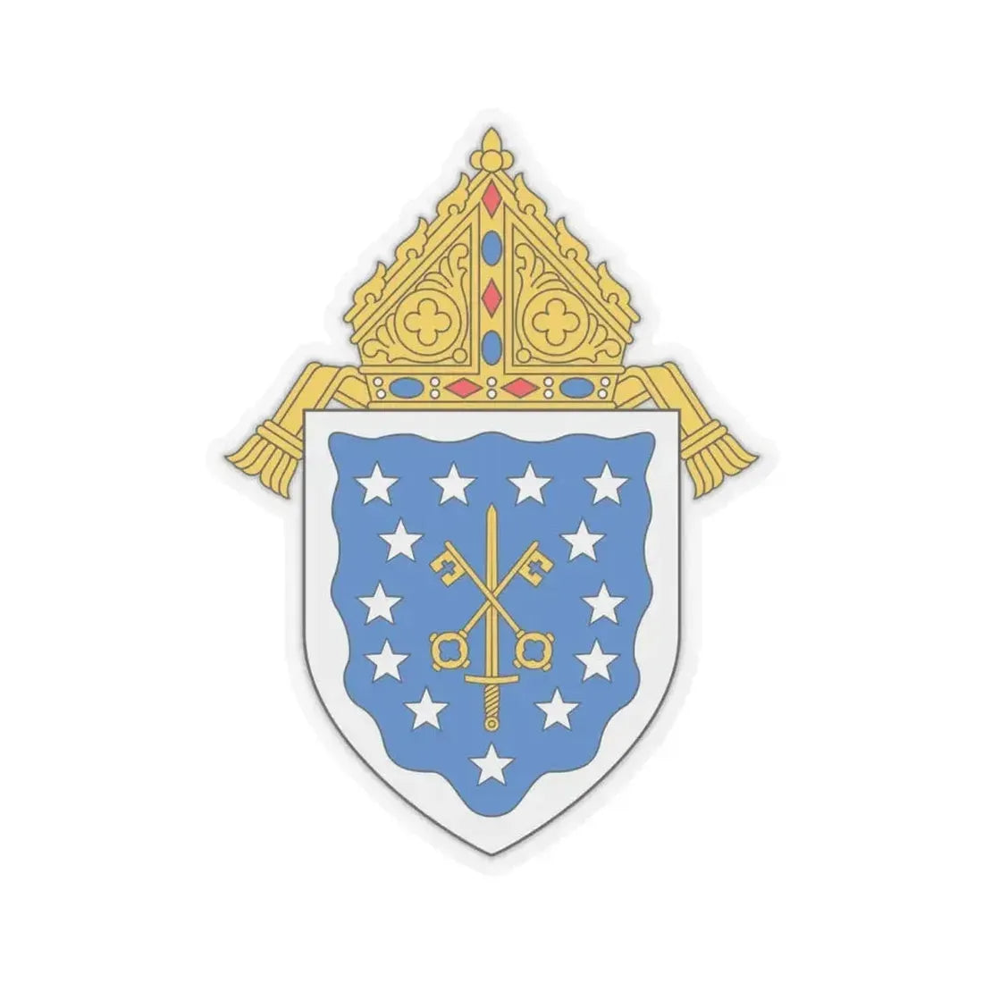 Diocese of Saint Thomas - STICKER Vinyl Kiss-Cut Decal 4 Inch Transparent - The Sticker Space