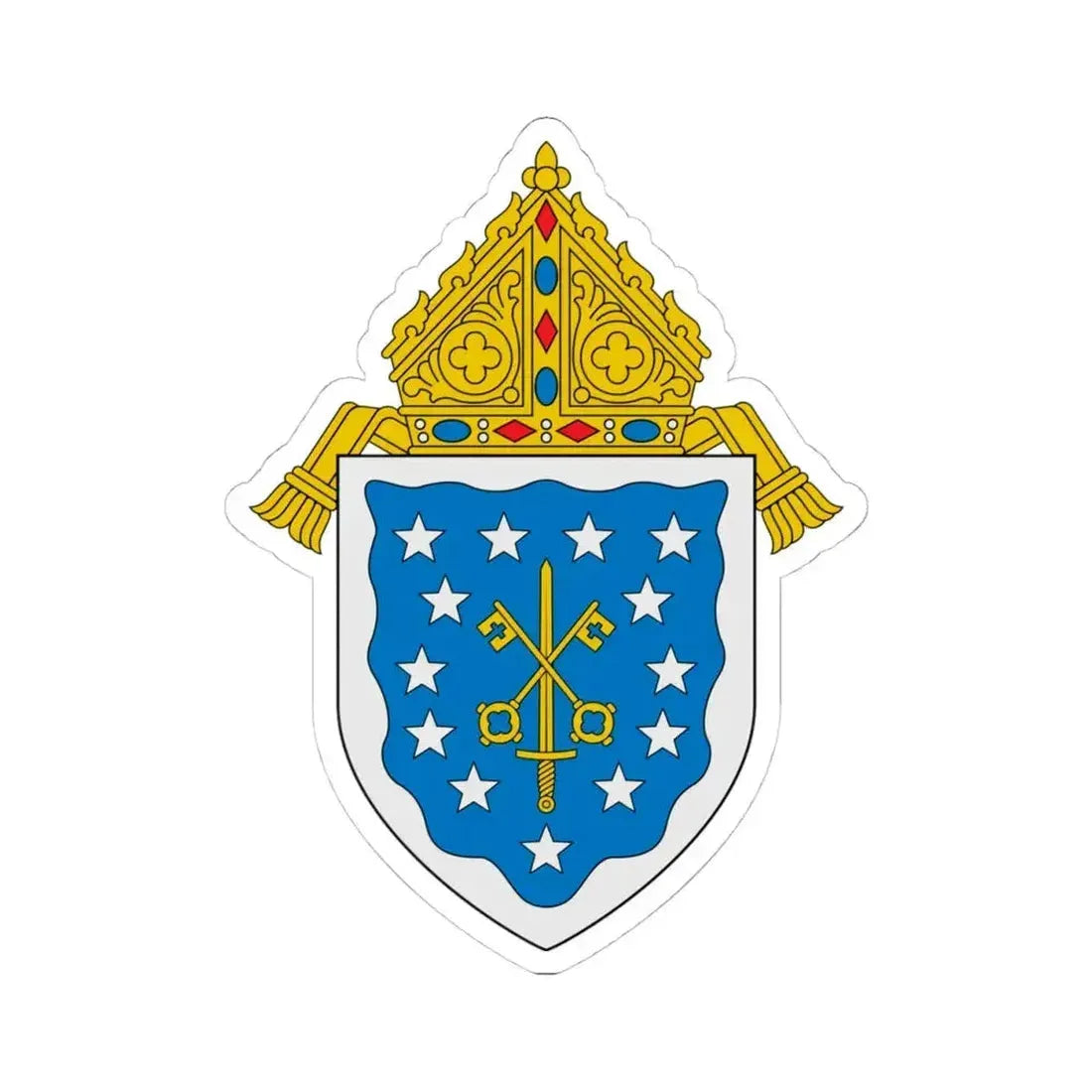 Diocese of Saint Thomas - STICKER Vinyl Kiss-Cut Decal 4 Inch White - The Sticker Space