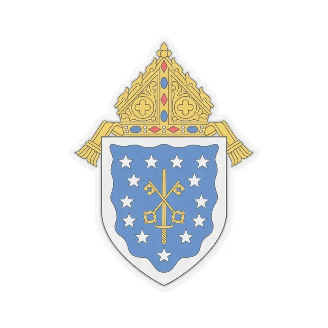 Diocese of Saint Thomas - STICKER Vinyl Kiss-Cut Decal 6 Inch Transparent - The Sticker Space