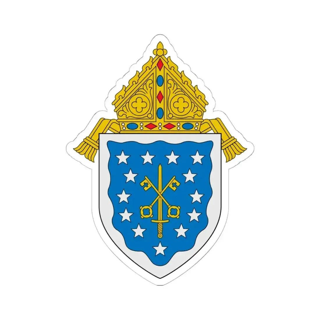 Diocese of Saint Thomas - STICKER Vinyl Kiss-Cut Decal 6 Inch White - The Sticker Space