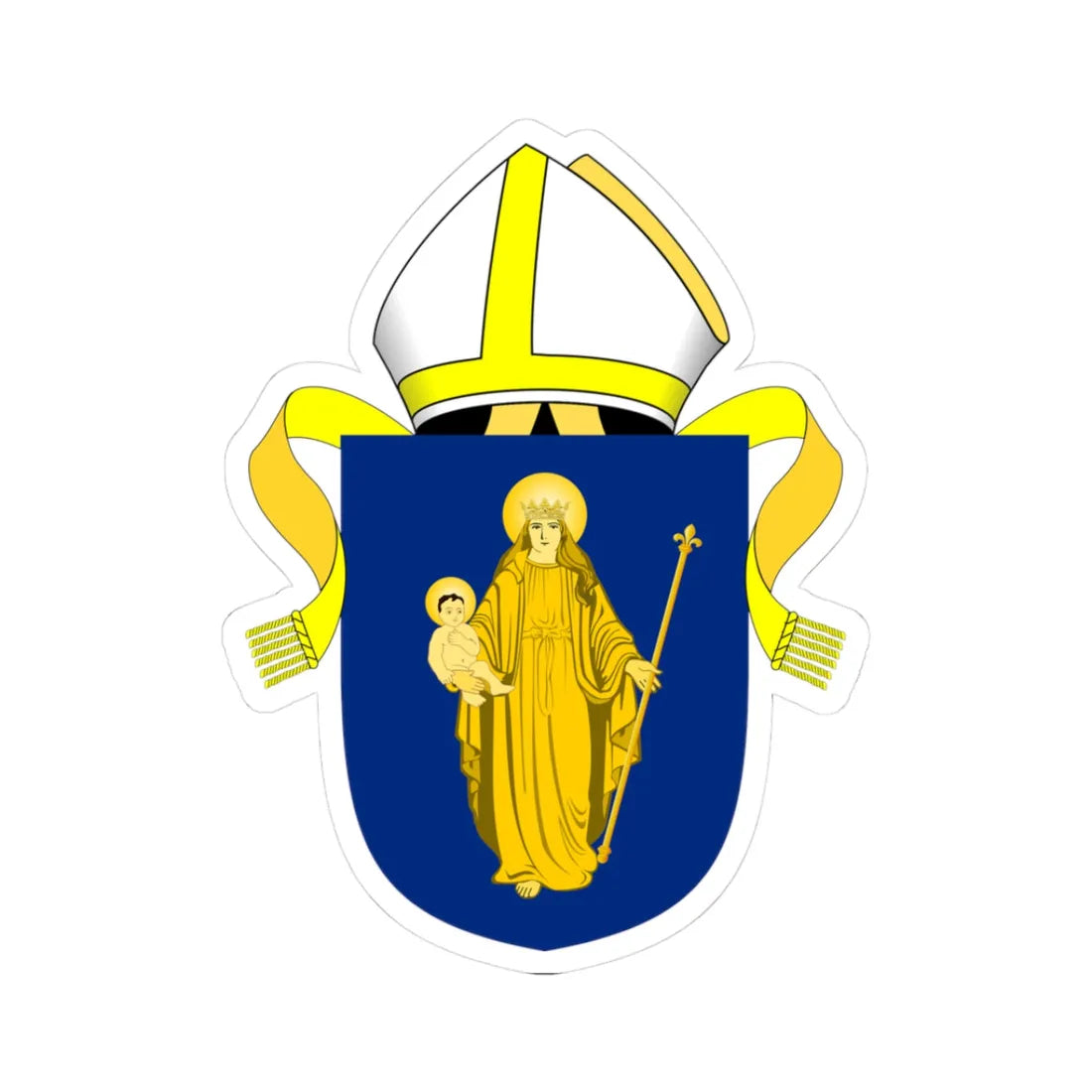 Diocese of Salisbury arms (England) (Coat of Arms) STICKER Vinyl Kiss-Cut Decal 3 Inch White - The Sticker Space