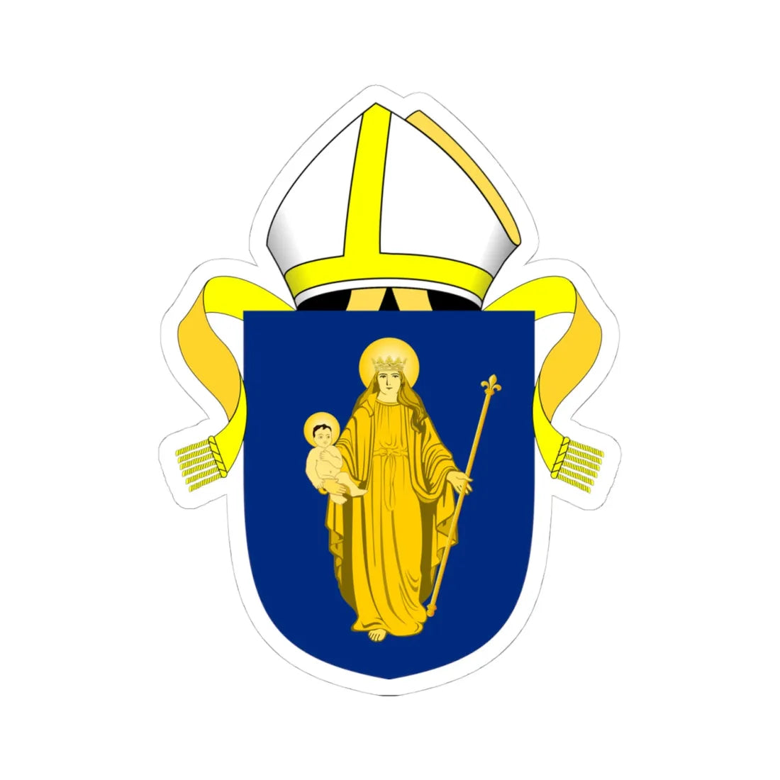 Diocese of Salisbury arms (England) (Coat of Arms) STICKER Vinyl Kiss-Cut Decal 4 Inch White - The Sticker Space