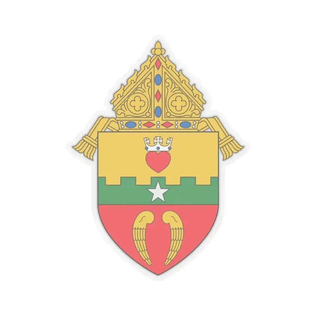 Diocese of San Angelo - STICKER Vinyl Kiss-Cut Decal 3 Inch Transparent - The Sticker Space