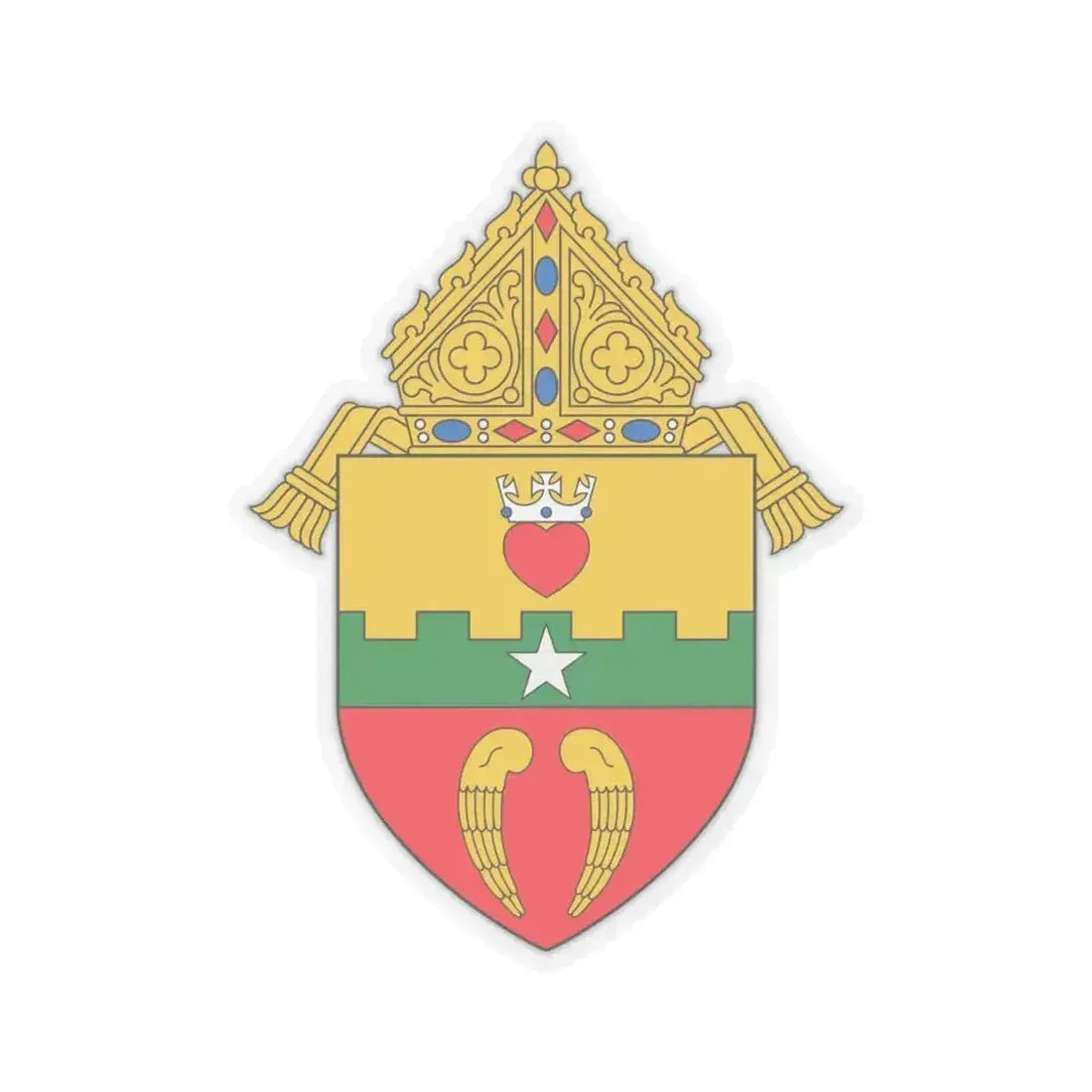 Diocese of San Angelo - STICKER Vinyl Kiss-Cut Decal 4 Inch Transparent - The Sticker Space