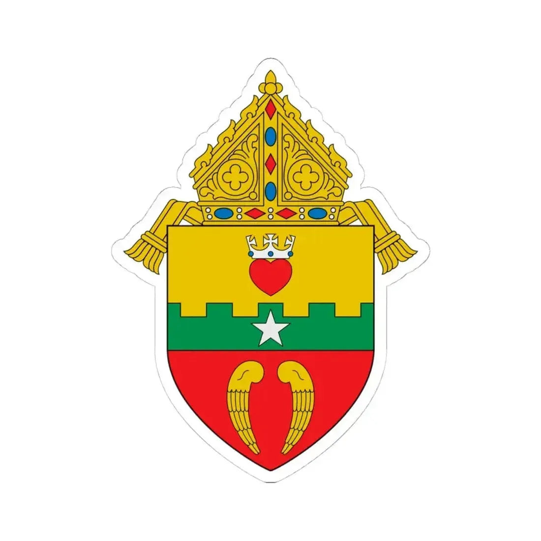 Diocese of San Angelo - STICKER Vinyl Kiss-Cut Decal 4 Inch White - The Sticker Space