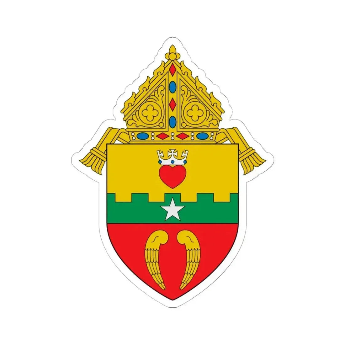 Diocese of San Angelo - STICKER Vinyl Kiss-Cut Decal 6 Inch White - The Sticker Space